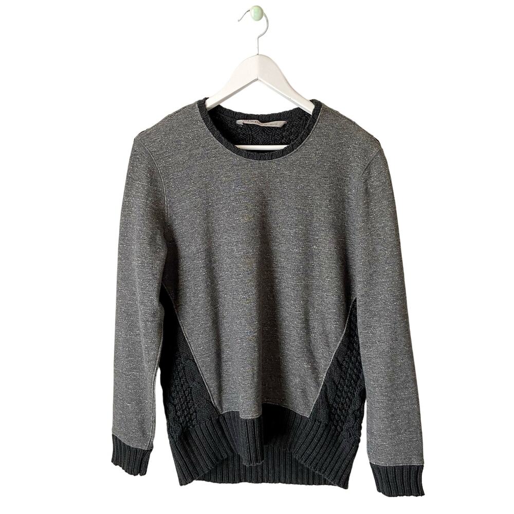 Athleta Gray Cable Knit And Cotton Sweater Size XS
